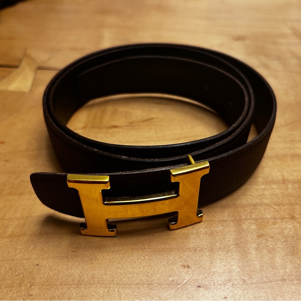 Hermes H Belt Buckle & Reversible Leather Belt